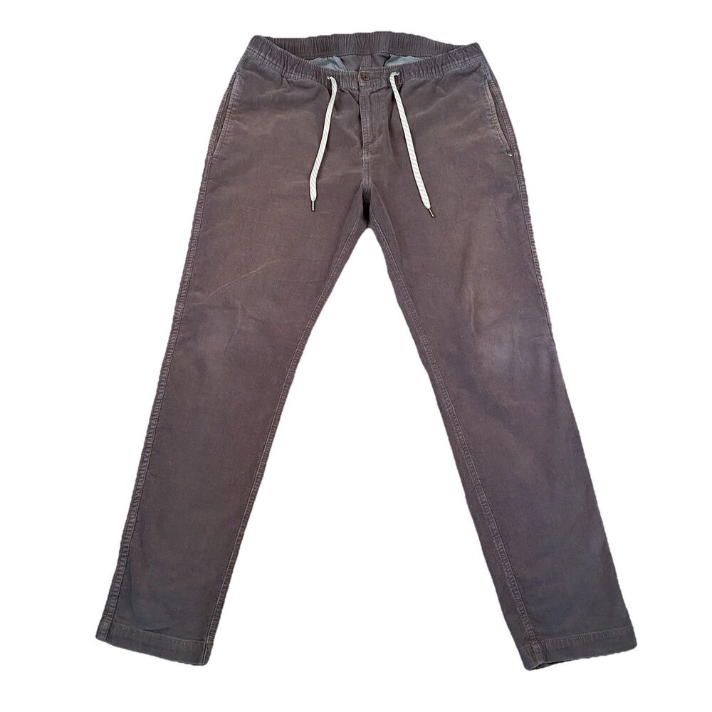 Vuori Optimist Pants Mens L Brown Corduroy Stretch Drawstring Casual V440
